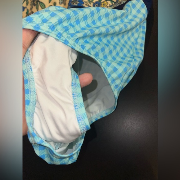 Land’s End Scoop Neck One Piece Floral Plaid Swimsuit Plus Petite Size 16P EUC - Picture 4 of 9